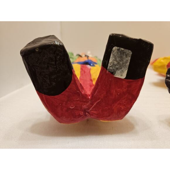 Mexican VTG 70s Art Paper Mache Clown Set of 2 Clown Figurines 14" - Picture 16 of 16